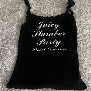 Juicy Couture Black Camisole with White Script-Vintage